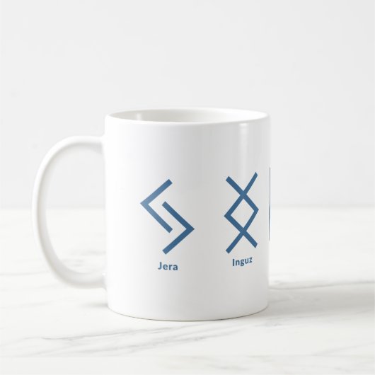 Viking runt Norse Mythology Navy Geometric Koffiemok (Links)