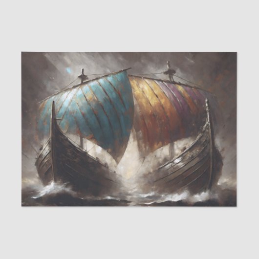 Viking Sails Clash Decoupage Tissuepapier (Voorkant)
