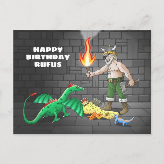 Viking Schatzoeken Gefeliciteerd Briefkaart (Voorkant)