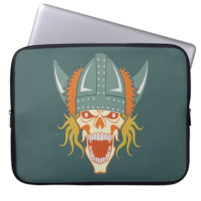 VIKING schedel aangepaste laptophoes Laptop Sleeve (Voorkant)