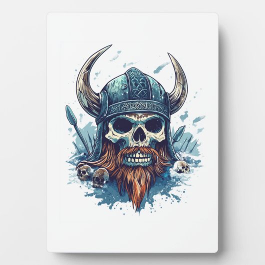 Viking Schedel Berserker Fotoplaat (voorkant)