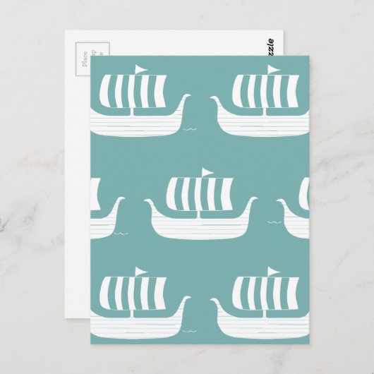 Viking-schepen briefkaart (Voorkant / Achterkant)