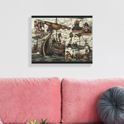 Viking schepen canvas afdruk (Insitu (Woonkamer))