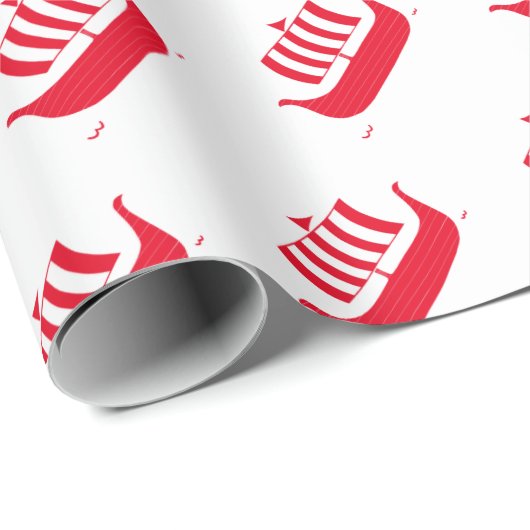 Viking-schepen met aanpasbare kleur cadeaupapier (Rol Hoek)