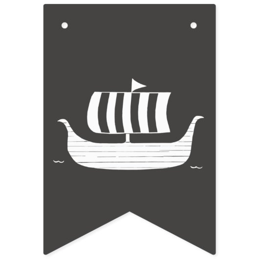 Viking schepen met drijvende beug met aangepaste a vlaggetjes (Tweede vlag)