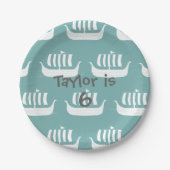 Viking schepen papieren bord (Voorkant)