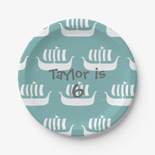 Viking schepen papieren bord (Voorkant)