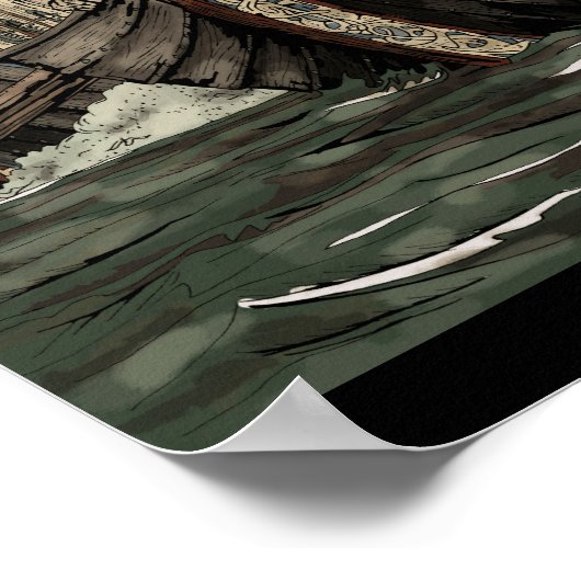 Viking schepen poster (Hoek)