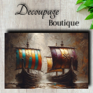 Viking Schepen Zeilen Decoupage Tissuepapier