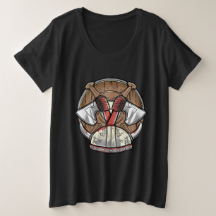 Viking Schild - Cartoon Logo Grote Maat T-shirt
