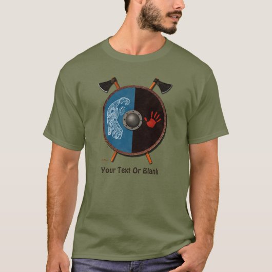 Viking Schild en Bijlen T-shirt (Voorkant)