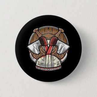 Viking Schild - Krijger Logo Ronde Button 5,7 Cm