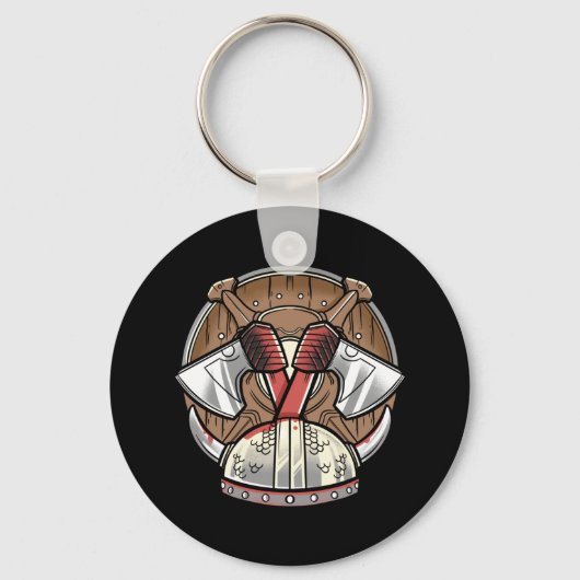 Viking Schild - Krijger Logo Sleutelhanger (Voorkant)