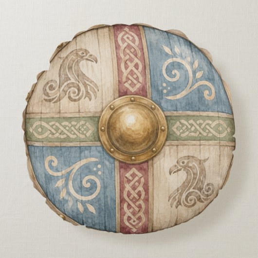 Viking Schild Ronde Kussen (Voorkant)