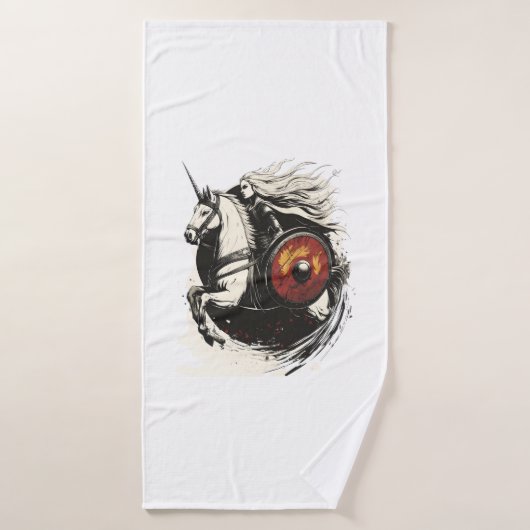 Viking Schildmaagd Eenhoorn (1) Badhanddoek (Badhanddoek)