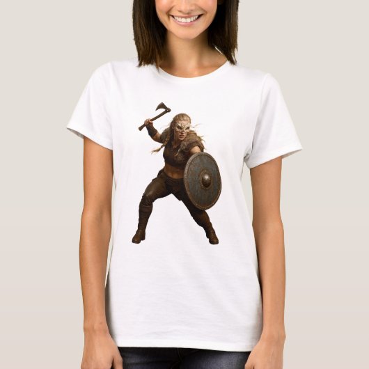 Viking Schildmaagd Held T-Shirt (Voorkant)