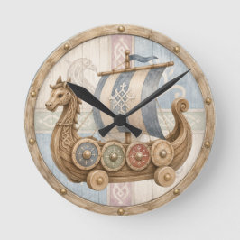 Viking Schip Babykamer Ronde Klok