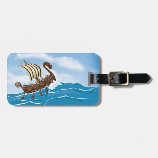 Viking schip bagagelabel (Voorkant horizontaal)