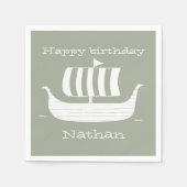 Viking schip/beugboot met aangepaste achtergrondkl servet (Voorkant)