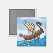 Viking Schip Cartoon Magneet (Voorkant / Achterkant)