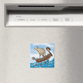 Viking Schip Cartoon Magneet (Insitu (Vaatwasser))