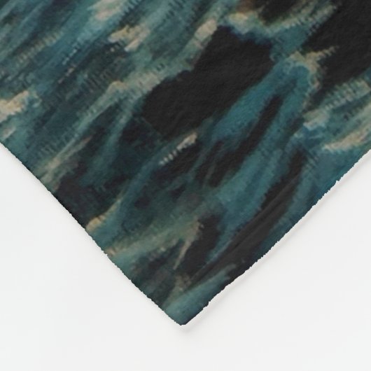 Viking schip dat op Zee/Oceaan vaart in mist, lang Fleece Deken (Hoek)