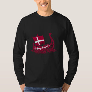 Viking-schip Denemarken Vlag Deense wortels Denen  T-shirt