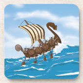 Viking schip drankjes onderzetter (Voorkant)