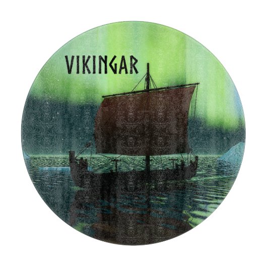 Viking-schip en Noorderlicht Snijplank (Voorkant)