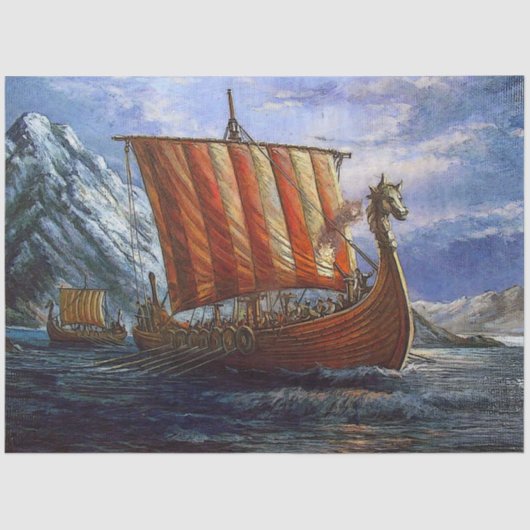 Viking Schip Gift Tissue Paper Tissuepapier (Voorkant)