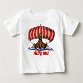 Viking schip grappig baby t-shirt (Voorkant)