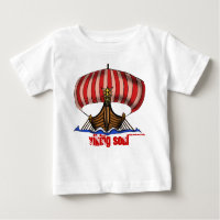 Viking schip grappig baby t-shirt