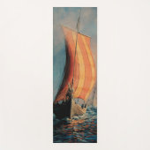 Viking schip/lange boot op zee yogamat (Voorkant)