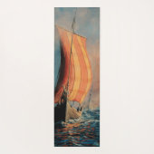 Viking schip/lange boot op zee yogamat (Achterkant)