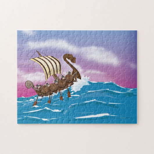Viking schip legpuzzel (Horizontaal)