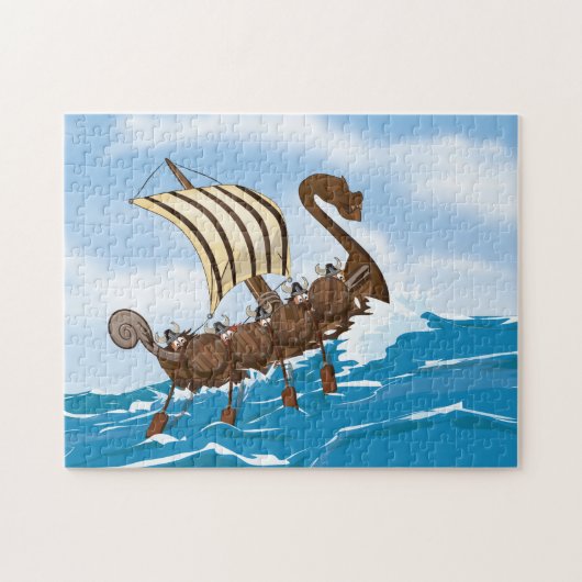 Viking schip legpuzzel (Horizontaal)