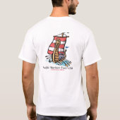 Viking schip met golfslag bij PMYC-burgee T-shirt (Achterkant)