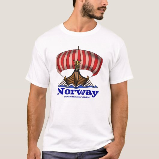 Viking schip noorwegen, koel t-shirt ontwerp (Voorkant)