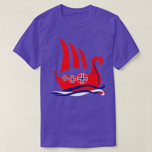 Viking schip Noorwegen T-shirt (Design voorkant)