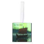 Viking schip onder het noorderlicht decoratie (Voorkant)