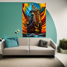 Viking schip op het zee | AI Art Poster