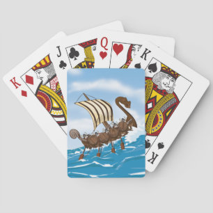 Viking schip pokerkaarten