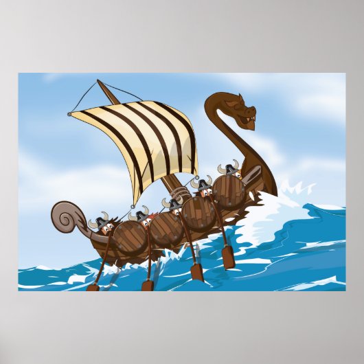 Viking schip poster (Voorkant)