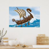 Viking schip poster (Keuken)