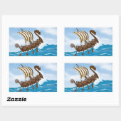 Viking-schip Rechthoekige Sticker (Vel)