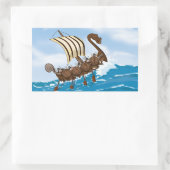 Viking-schip Rechthoekige Sticker (Tas)