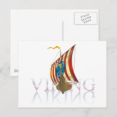 Viking schip reflecteert op mysterieus water briefkaart (Voorkant / Achterkant)