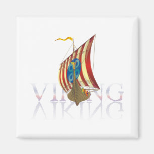 Viking schip reflecteert op mysterieus water magneet