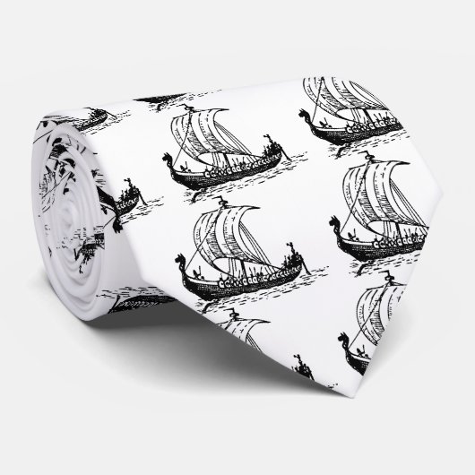 Viking schip stropdas (Opgerold)