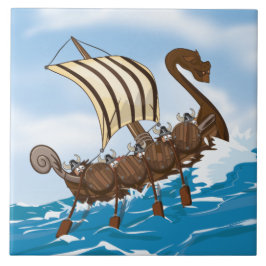 Viking schip tegeltje